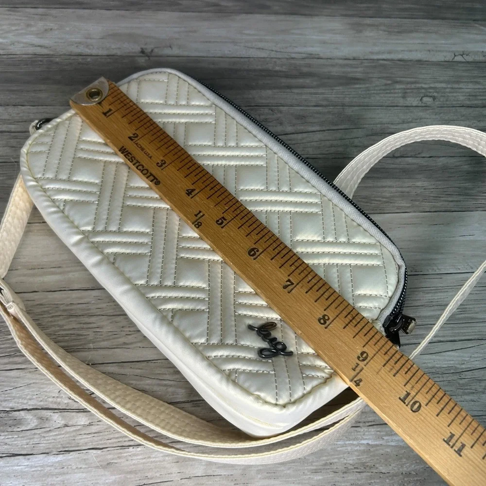 LUG Coupe XL Metallic Champagne Convertible Crossbody Shoulder Bag Purse